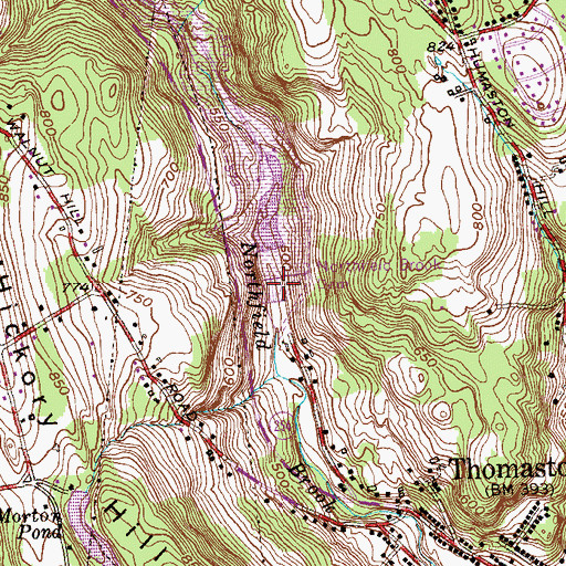 Topographic Map of Northfield Brook Dam, CT