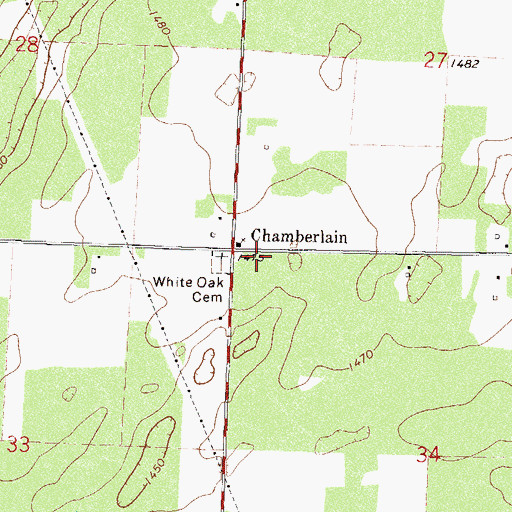 Topographic Map of Chamberlin Post Office (historical), MN