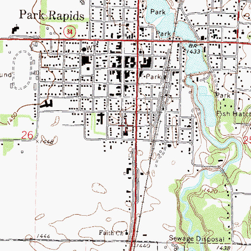Topographic Map of Vern's Trailer Court, MN
