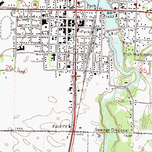 Topographic Map of Park Rapids Fire Department, MN