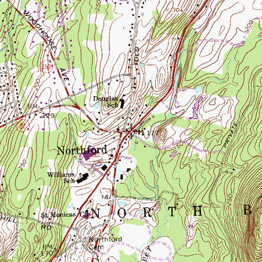 Topographic Map of Northford, CT