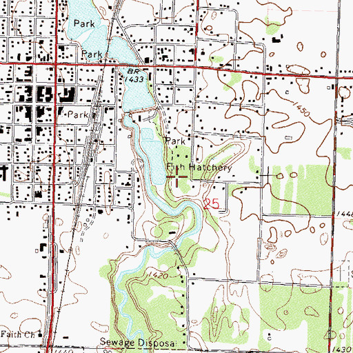 Topographic Map of Big Pines Tent and RV Park, MN