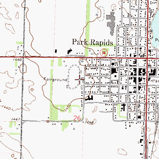 Topographic Map of Hubbard County Fairgrounds, MN