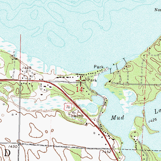Topographic Map of Deane Park, MN