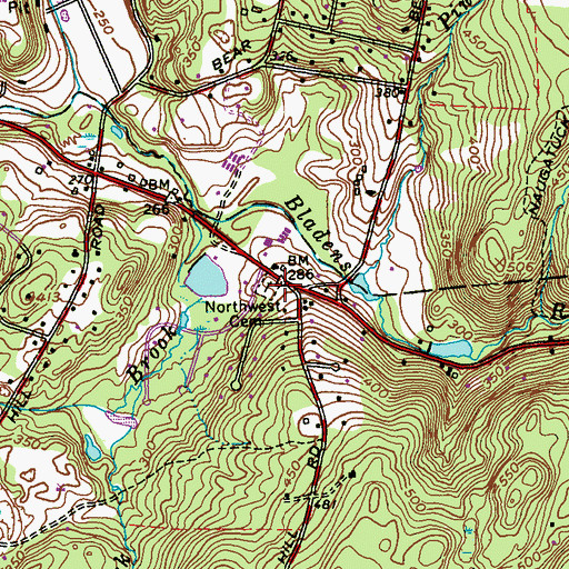 Topographic Map of Northwest Cemetery, CT