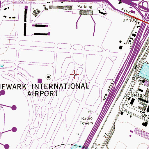 Topographic Map of Newark Army Air Field (historical), NJ