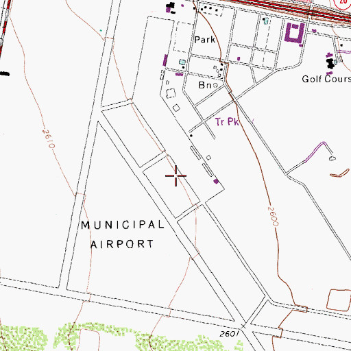 Topographic Map of Pecos Army Air Field (historical), TX