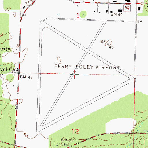 Topographic Map of Perry Army Air Field (historical), FL