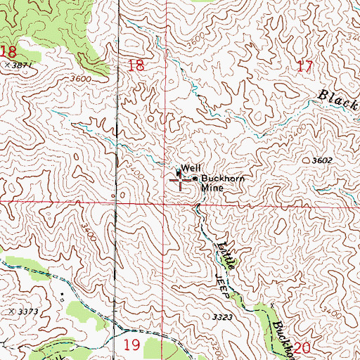 Topographic Map of Buckhorn Mine, AZ