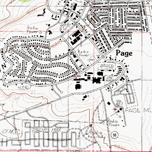 Topographic Map of Page Elementary School, AZ