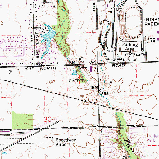 Topographic Map of Turpin Cemetery, IN