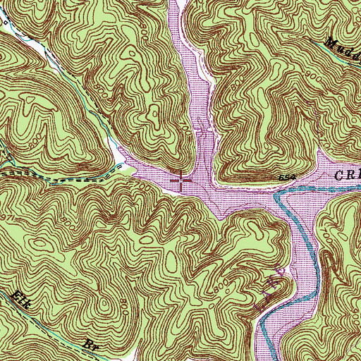 Topographic Map of Middle Daniels Creek, KY
