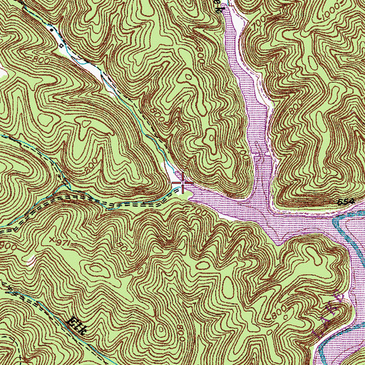 Topographic Map of Road Fork of Daniels Creek, KY