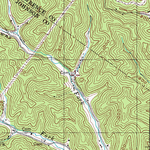 Topographic Map of Barn Hollow, KY
