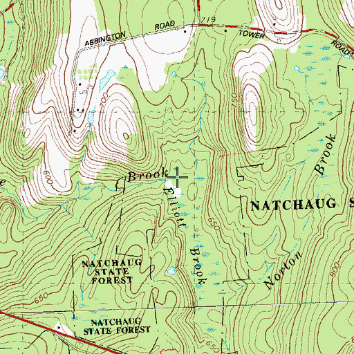 Topographic Map of Norton Brook, CT