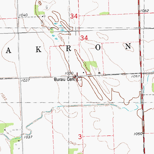 Topographic Map of Burau Post Office (historical), MN