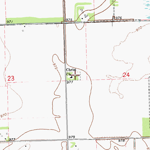 Topographic Map of Christ Lutheran Cemetery, MN