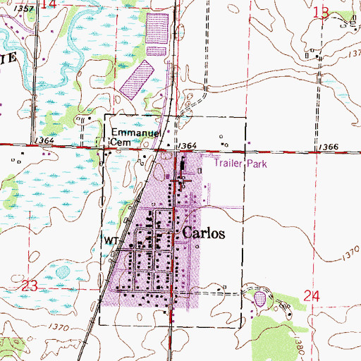 Topographic Map of Trinity Lutheran Church, MN