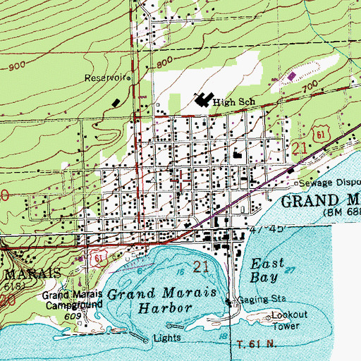 Topographic Map of Cook County Courthouse, MN