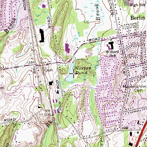 Topographic Map of Norton Pond, CT