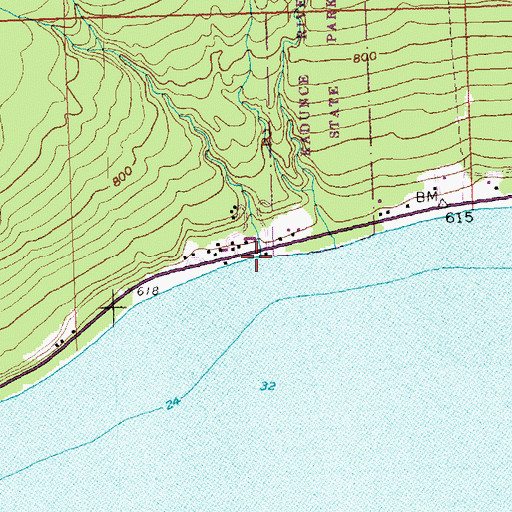 Topographic Map of Kodonce River Wayside Park, MN