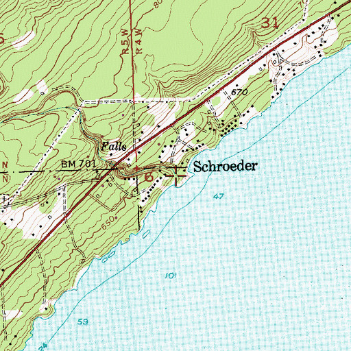 Topographic Map of Lamb's Campground and Resort, MN