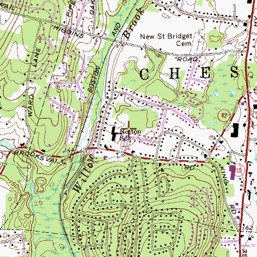 Topographic Map of Norton School, CT