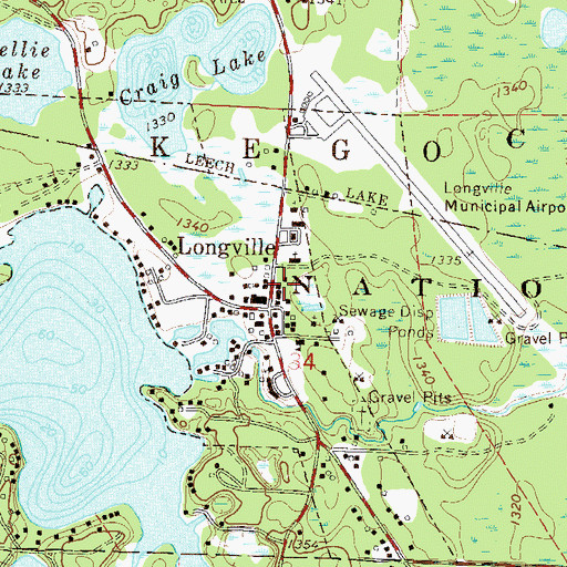 Topographic Map of Margaret Welch Memorial Library, MN