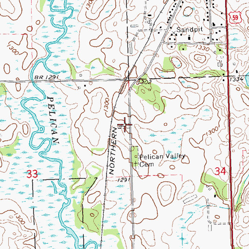 Topographic Map of Saint Leonard's Catholic Church Cemetery, MN