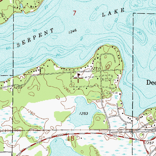 Topographic Map of Serpent Lake Mobile Home Park, MN