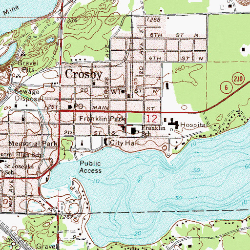 Topographic Map of Crosby Presbyterian Church, MN