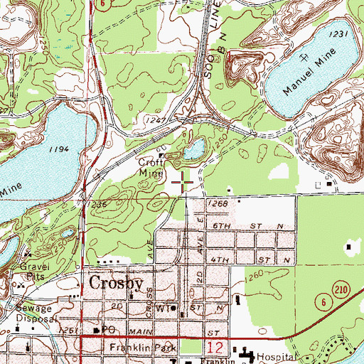 Topographic Map of Croft Mine Historical Park, MN