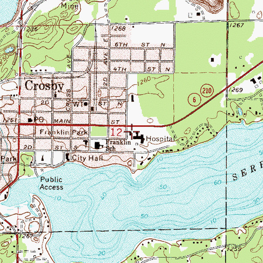 Topographic Map of Central Lakes Medical Center, MN