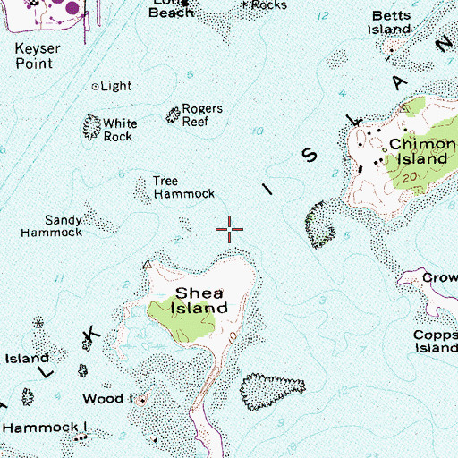 Topographic Map of Norwalk Islands, CT
