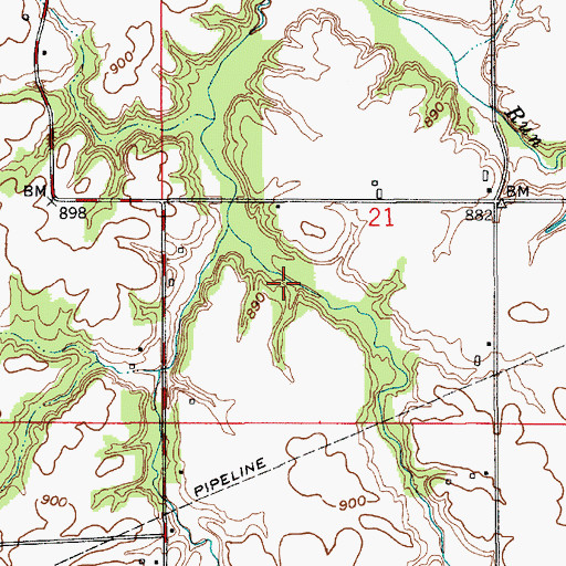 Topographic Map of Dickerson Cemetery, IN