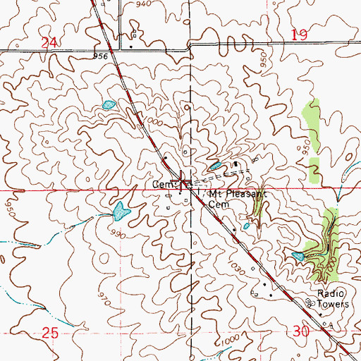 Topographic Map of Rawlings Family Cemetery, IN