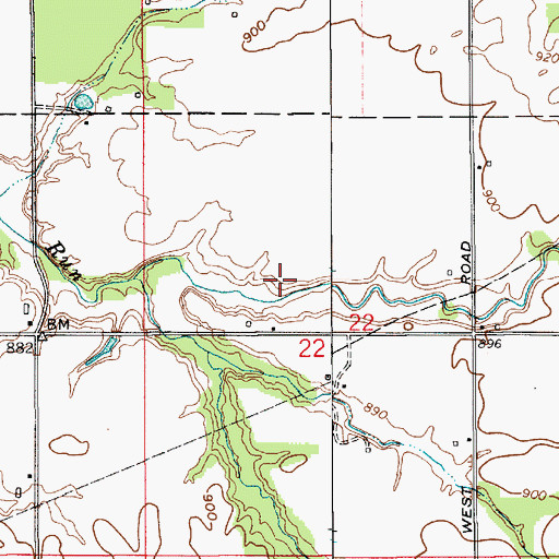 Topographic Map of Robbins Cemetery, IN