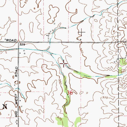 Topographic Map of Sears Cemetery, IN