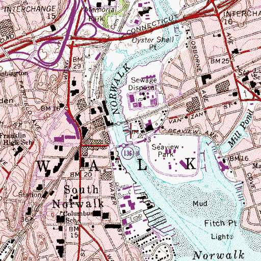 Topographic Map of Norwalk River, CT