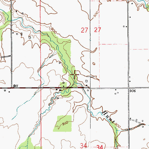 Topographic Map of Turner Cemetery, IN