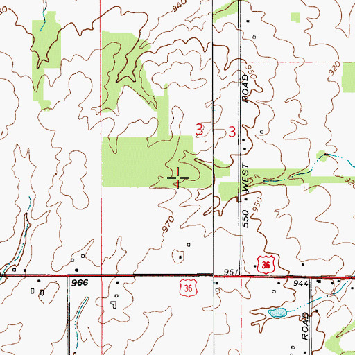 Topographic Map of Turner Farm Cemetery, IN