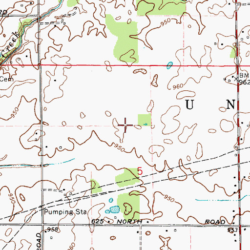 Topographic Map of Leach Number 1 Cemetery, IN