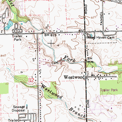 Topographic Map of Shiloh Baptist Cemetery, IN