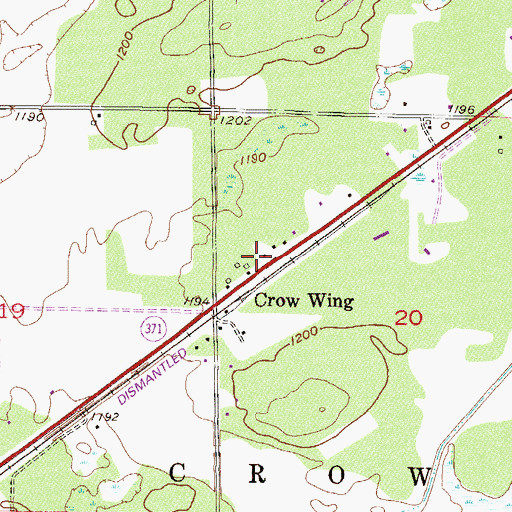 Topographic Map of Fort Ripley Historical Marker, MN