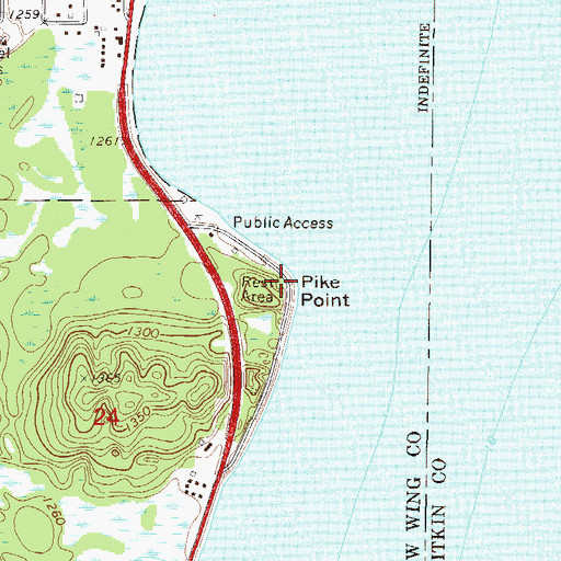 Topographic Map of Garrison Rest Area, MN