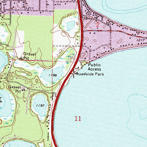 Topographic Map of North Long Lake Rest Area, MN