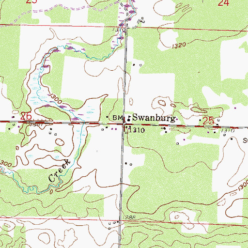 Topographic Map of Faith Lutheran Church, MN