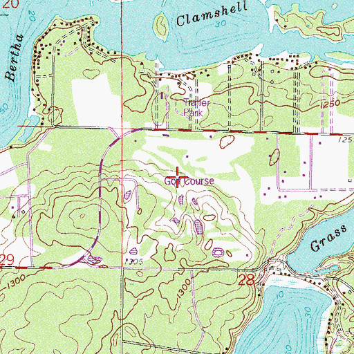 Topographic Map of Whitefish Golf Course, MN