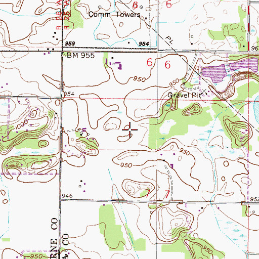 Topographic Map of Farm of Ernest Rahn Cemetery, MN