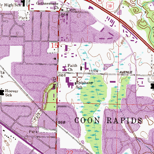 Topographic Map of Epiphany Catholic Church Cemetery, MN